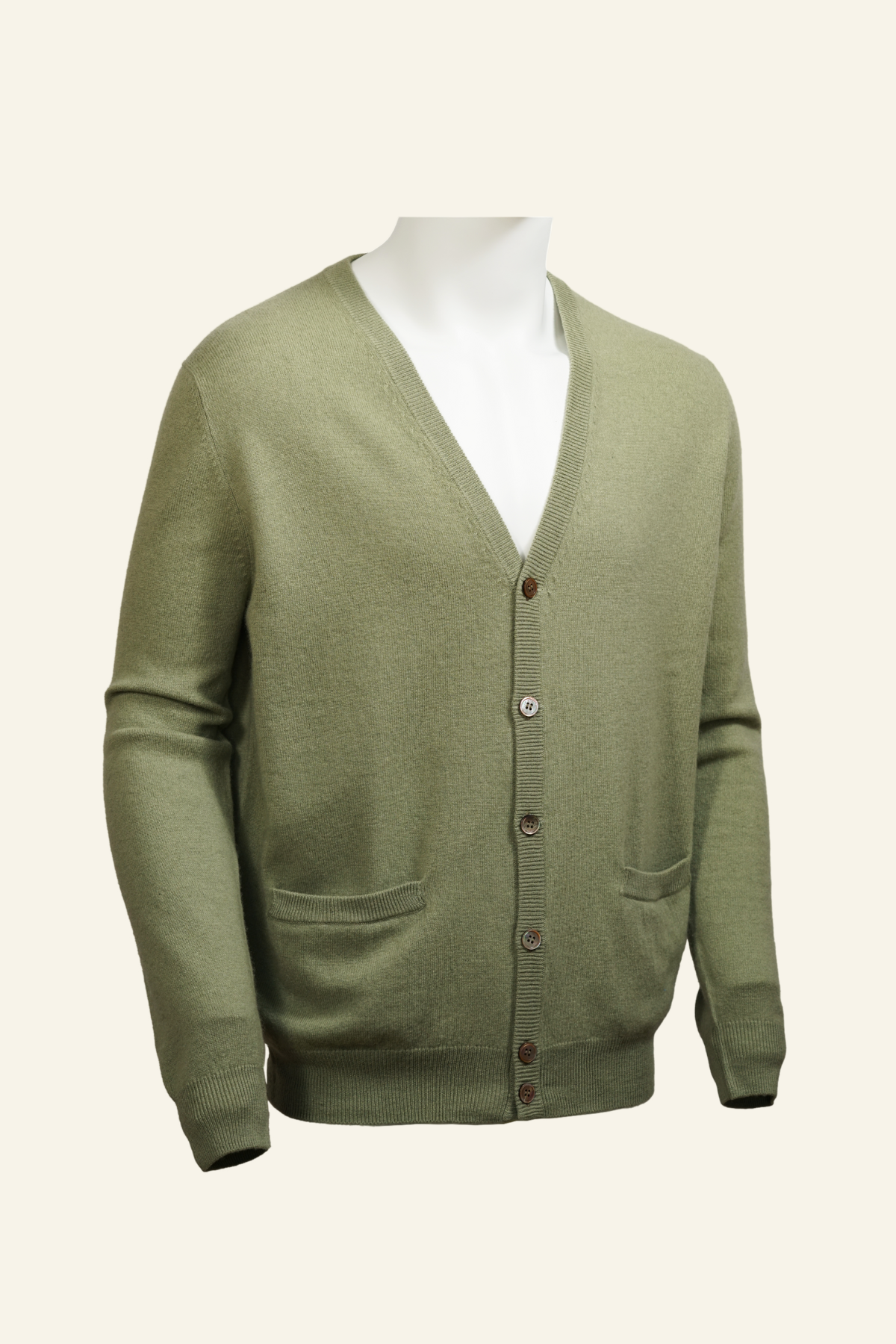 V-neck Cashmere Buttondown Sweater