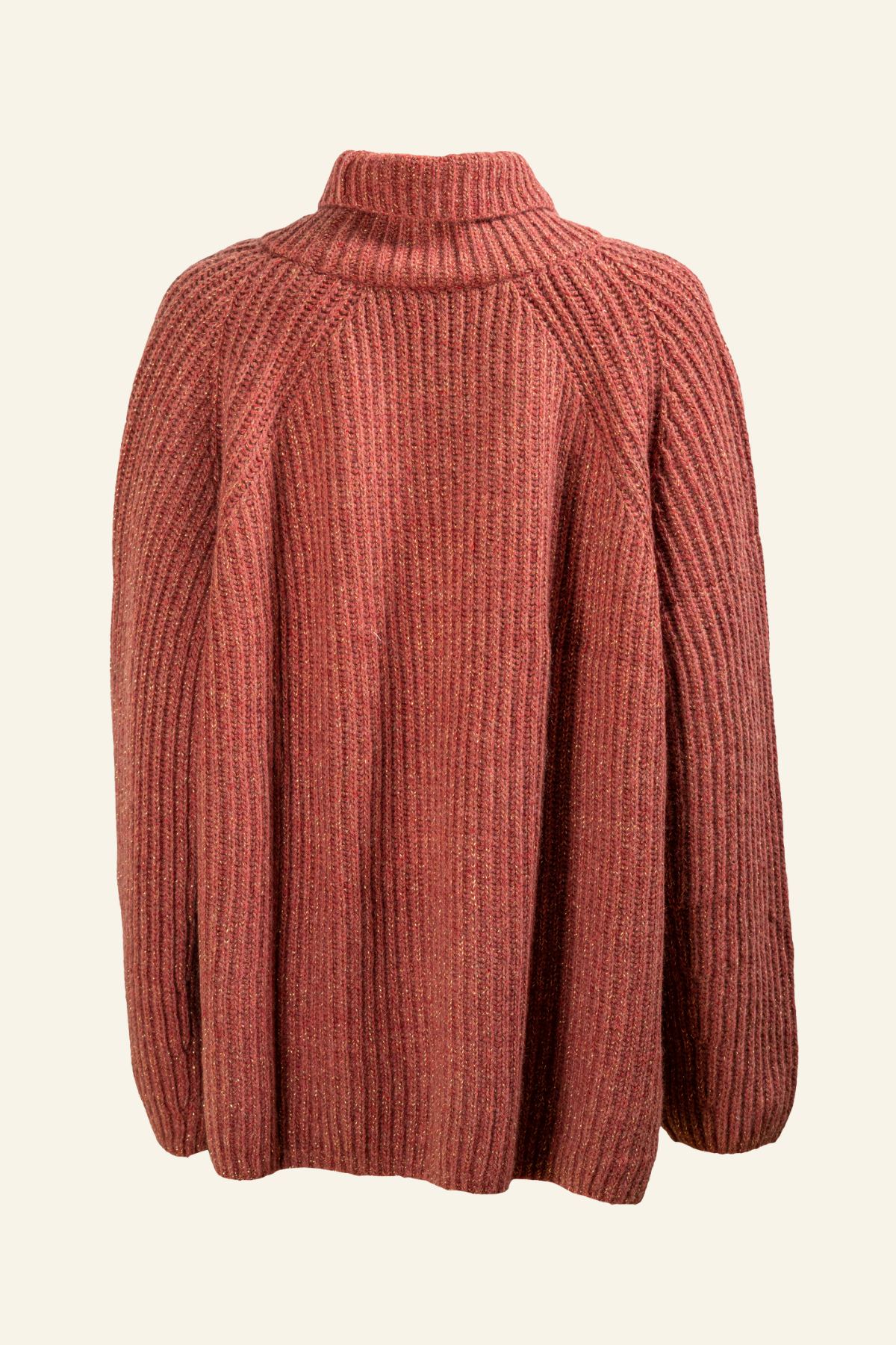 Oversized Cashmere Sweater with Hi-neck