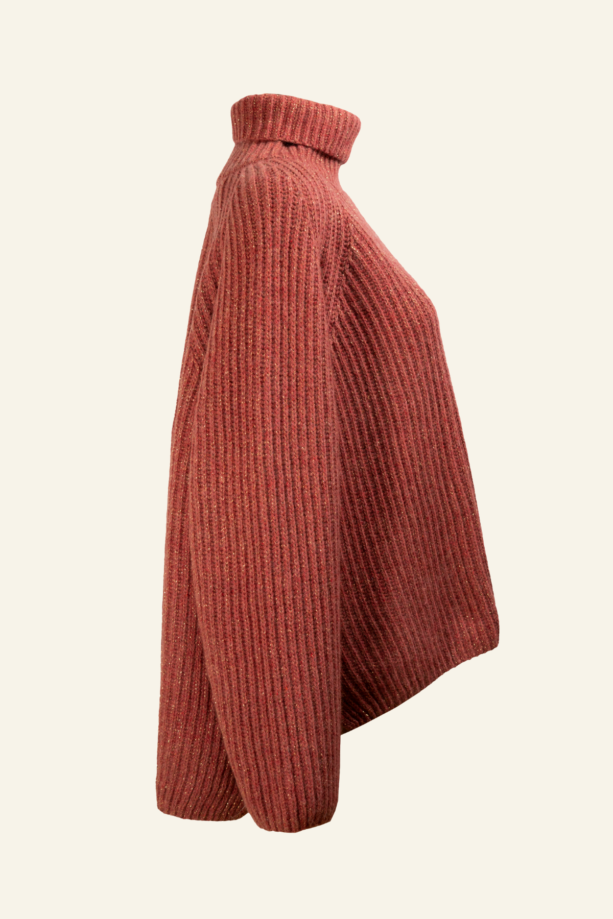 Oversized Cashmere Sweater with Hi-neck