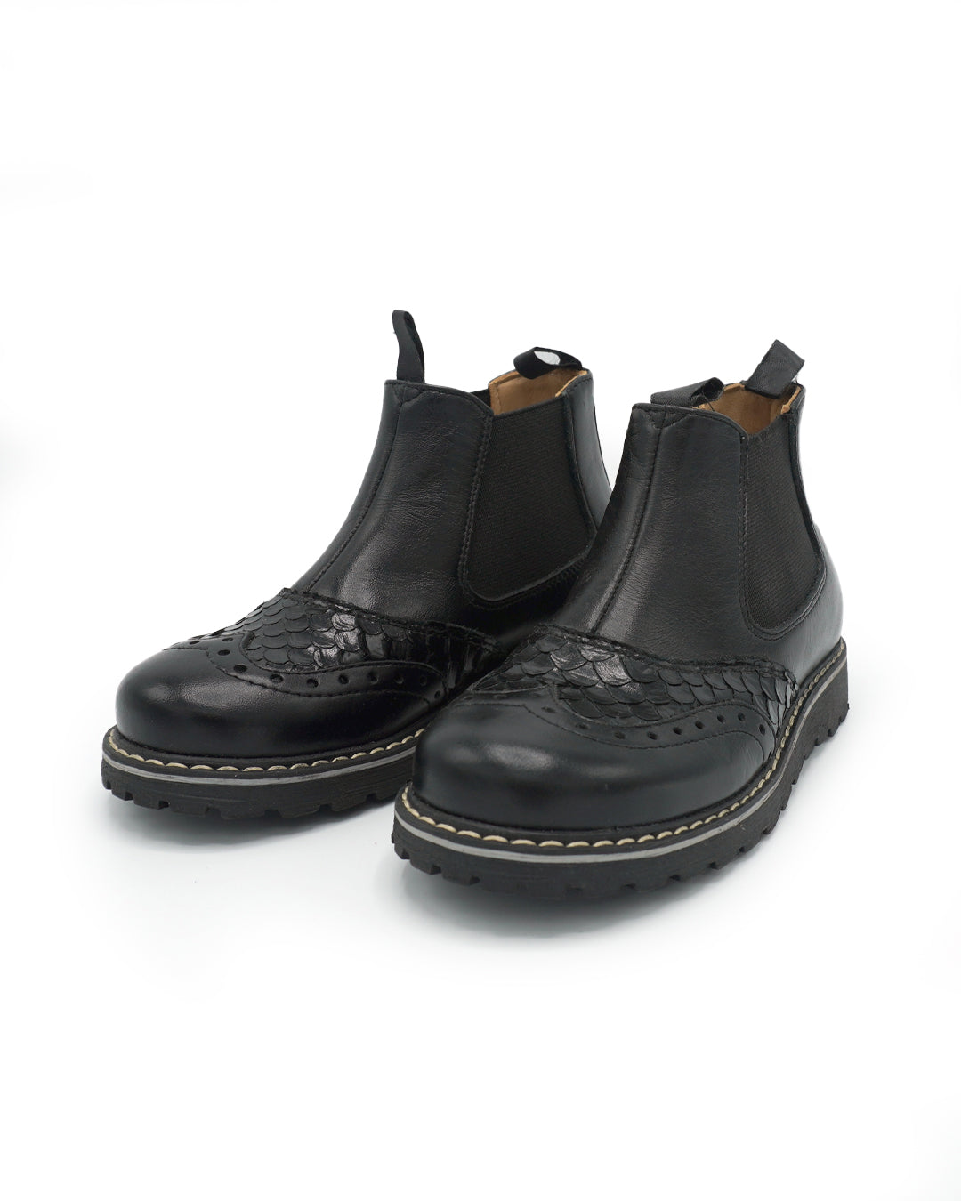 Slip on Oxford Style Leather Boots