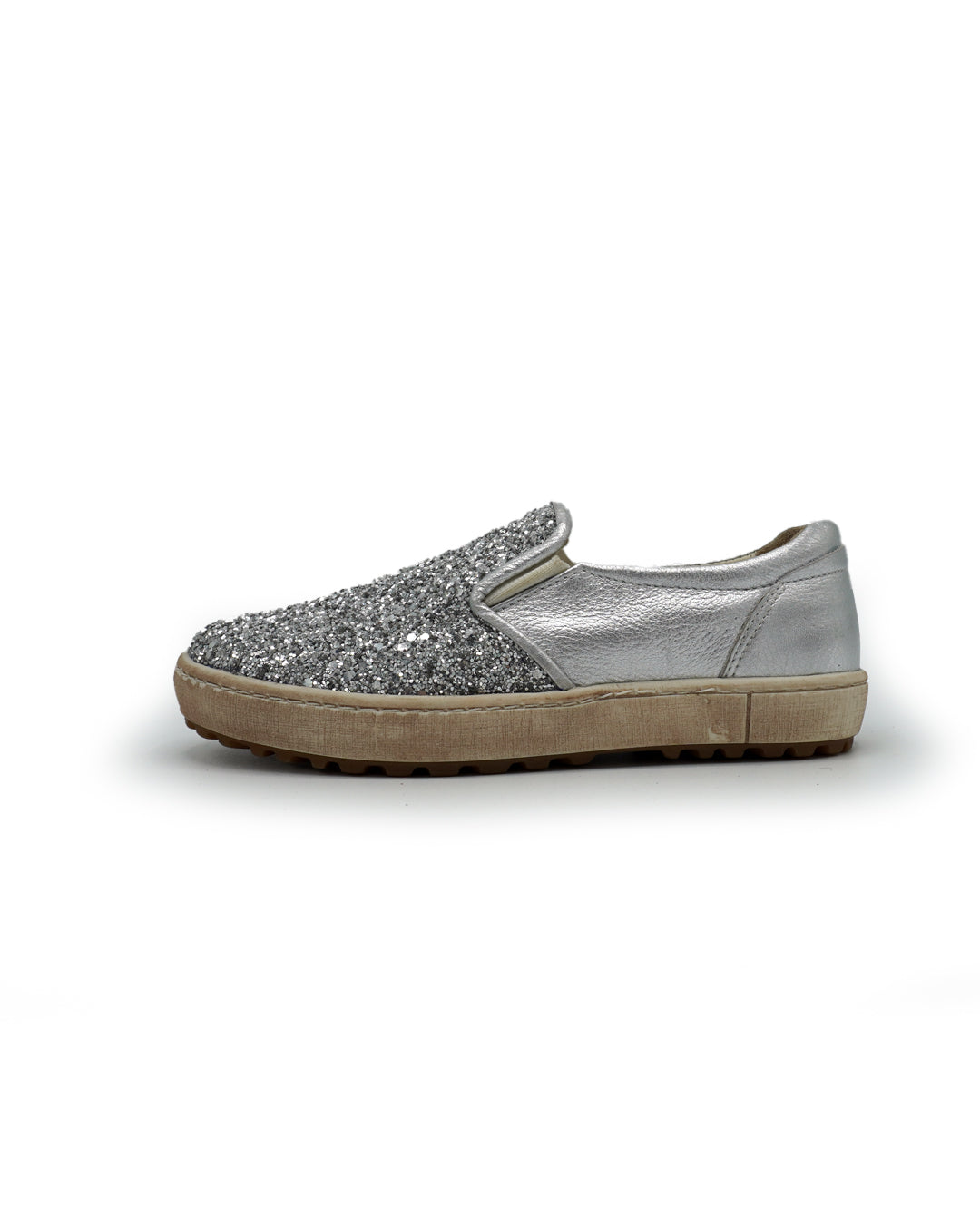 Sparkly Slip-on Leather Loafers for Kids