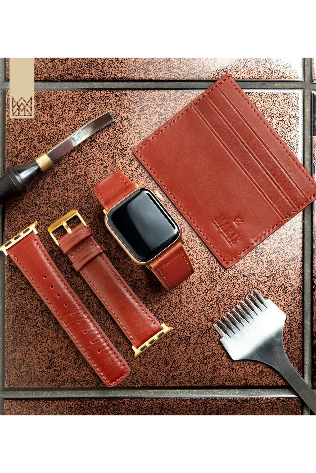 Leather Cardcase and Iwatch Band Set