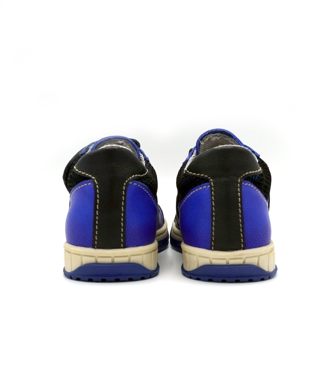 Blue Leather Shoes with Double-straps for Toddlers