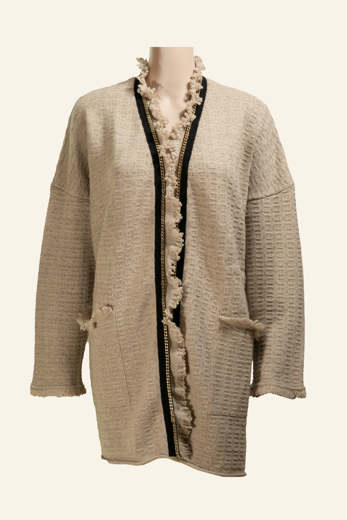 Beige Cashmere Cardigan