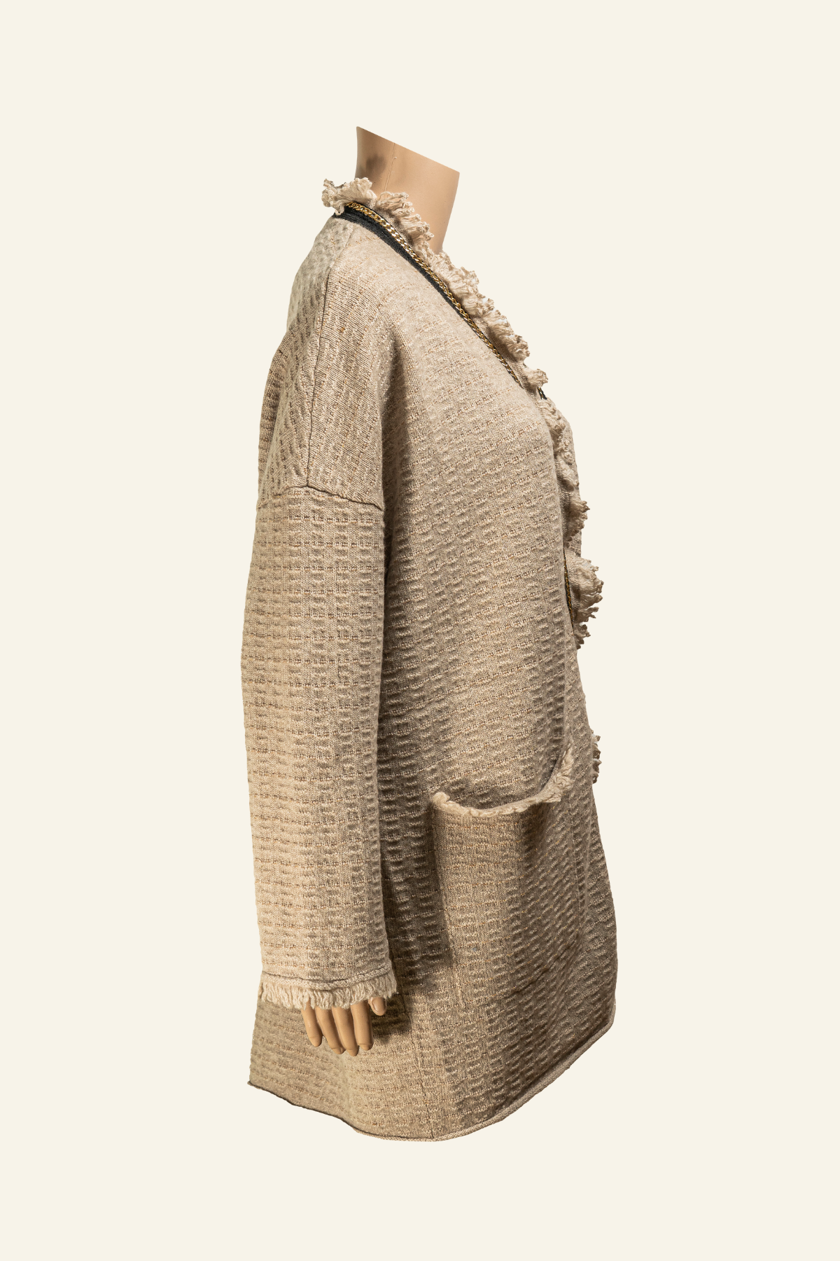 Beige Cashmere Cardigan