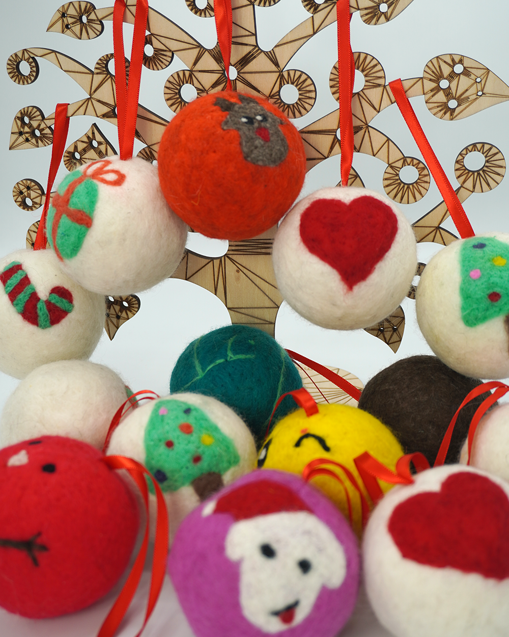 100% Wool Handmade Ornaments