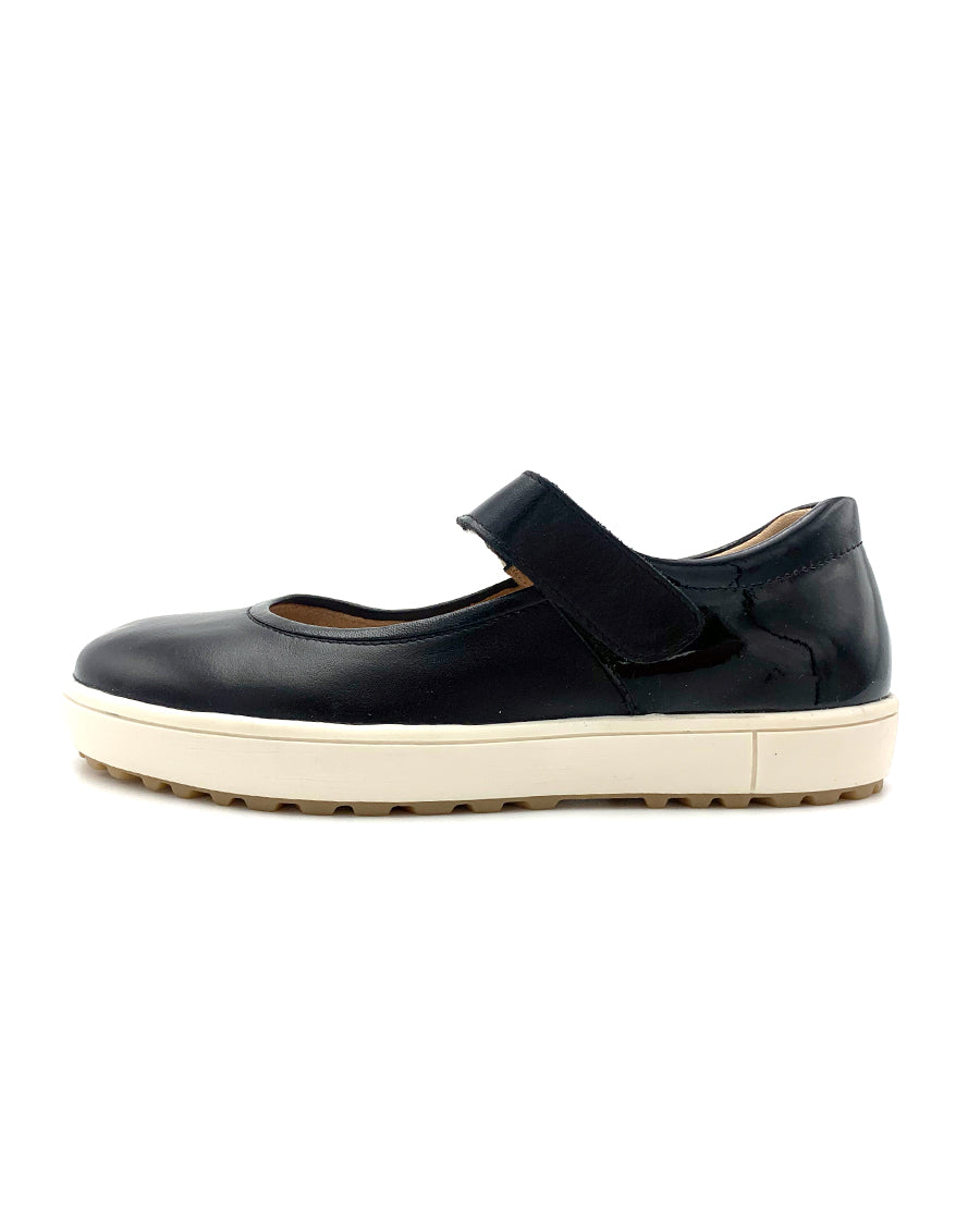 Classic Black Leather Shoes with Strap