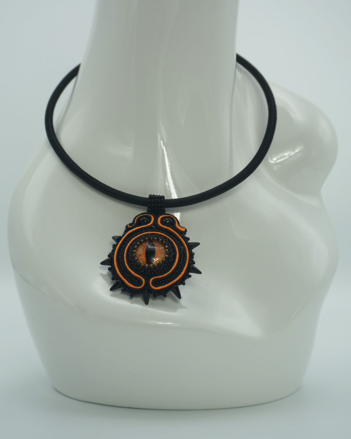 Snake Eye Soutache Necklace by Siilengoo