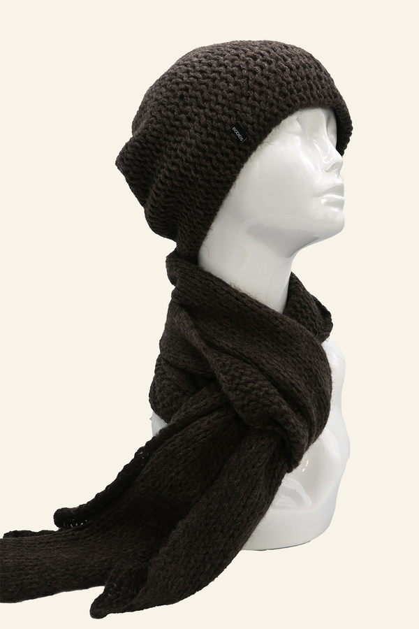 Loose Knit Double Layer Yak Down Hat - Mongolian Gallery