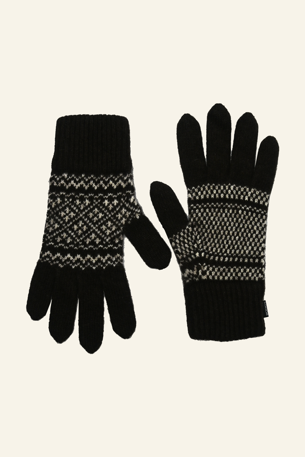 Brown Yak Down Pattern Gloves