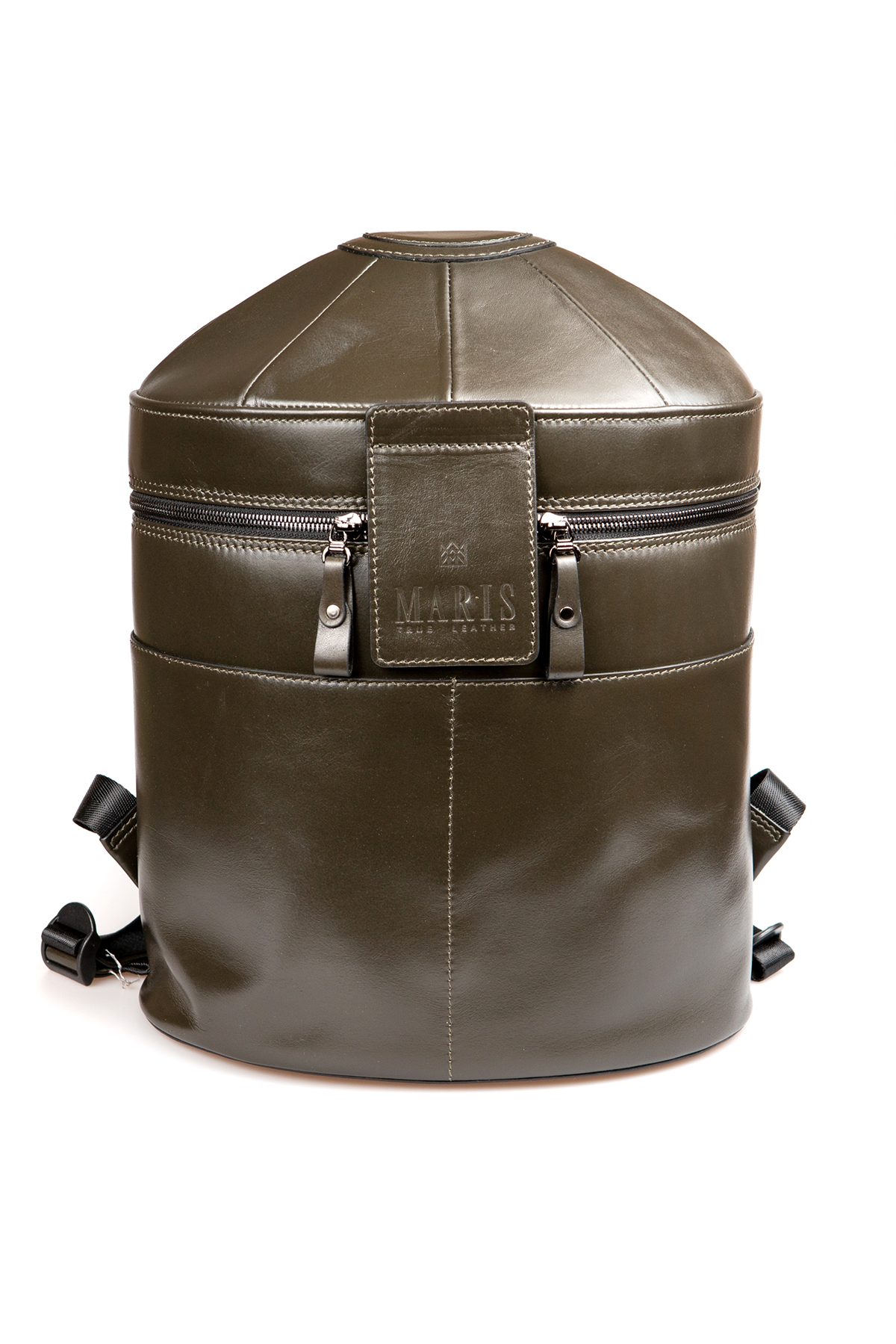 Green Yurt Style Leather Backpack by Maris