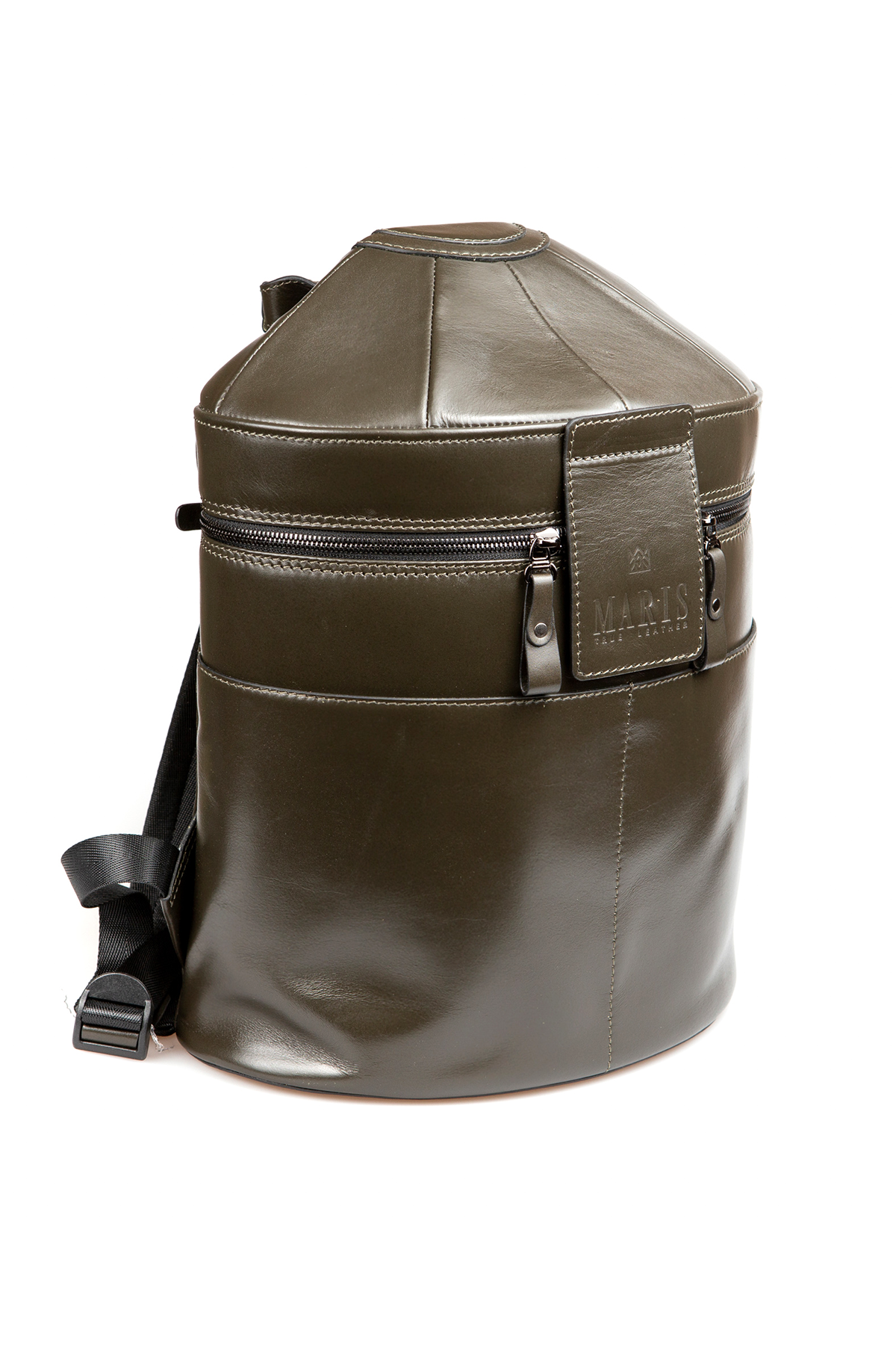 Green Yurt Style Leather Backpack by Maris